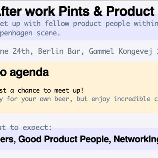 Afterwork Pints and Product